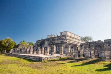 Wall Mural - Temple of the Warriors (Templo de los Guerreros). Chichen Itza archaeological site, Yucatan peninsula, Mexico.