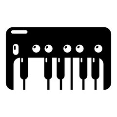 Poster - Synthesizer piano icon , simple style