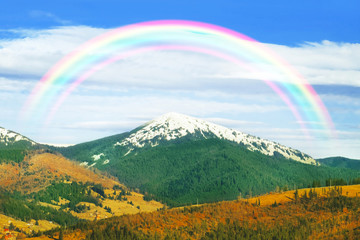 Poster - View of beautiful landscape with mountains