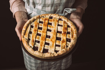 Wall Mural - woman with homemade pie