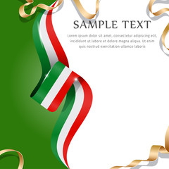 Wall Mural - Abstract background flag. Background flag ribbon for liberty, national event, celebration, brochure, slide show, and general election. Abstract color background Italy flag ribbon vector.