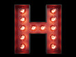 Light bulb alphabet character H font