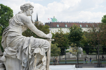 Wall Mural - Statue portrait in front of the austrian parliament in Vienna