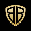 Initial letters logo bb gold monogram shield shape vector