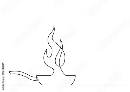 One Line Drawing Of Isolated Vector Object Frying Pan With Fire Buy This Stock Vector And Explore Similar Vectors At Adobe Stock Adobe Stock