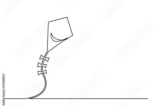 One Line Drawing Of Isolated Vector Object Flying Kite In The Sky Buy This Stock Vector And Explore Similar Vectors At Adobe Stock Adobe Stock