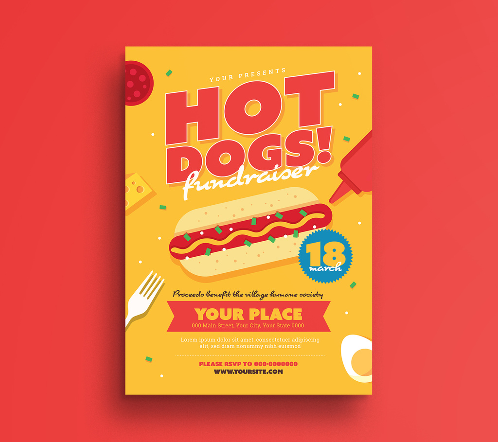 hot-dog-fundraiser-event-flyer-1-stock-template-adobe-stock