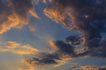 Wall Mural - Sunset sky with clouds