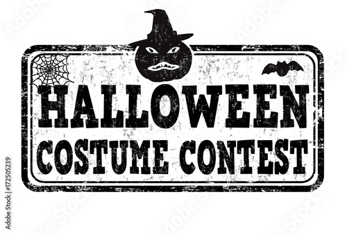 Halloween costume contest sign or stamp Stock Vector | Adobe Stock