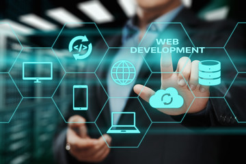Wall Mural - web development coding programming internet technology business concept