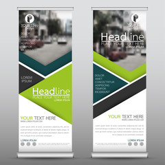Wall Mural - Roll up business banner design vertical template vector, cover presentation abstract geometric background, modern publication display and flag-banner, layout in rectangle size.