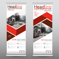 Wall Mural - roll up business banner design vertical template vector, cover presentation abstract geometric backg