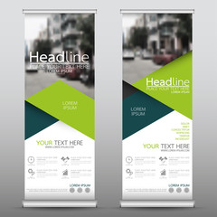 Wall Mural - roll up business banner design vertical template vector, cover presentation abstract geometric backg