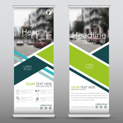 Wall Mural - roll up business banner design vertical template vector, cover presentation abstract geometric backg