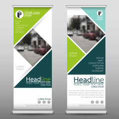 Wall Mural - roll up business banner design vertical template vector, cover presentation abstract geometric backg