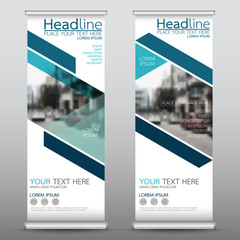 Wall Mural - roll up business banner design vertical template vector, cover presentation abstract geometric backg