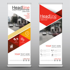 Wall Mural - roll up business banner design vertical template vector, cover presentation abstract geometric backg