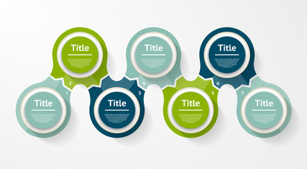Wall Mural - Vector circle infographic. Template for diagram, graph, presentation and chart. Business concept with seven options, parts, steps or processes. Abstract background.