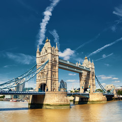 Wall Mural - Tower Bridge on a bright sunny day in London, England, UK