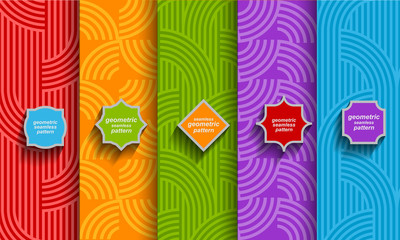 Canvas Print - set of bright striped seamless patterns