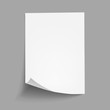 Vector White sheet of paper. Realistic empty paper note template of A4 format with soft shadows isolated on grey background.