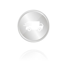 Lastwagen - Silber Münze Mit Reflektion