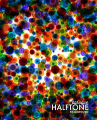 Aufkleber - Colorful halftone dotted background. Abstract Illustration