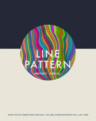 Aufkleber - Wavy Line Pattern Circle, Abstract Illustration 
