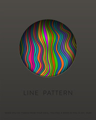Aufkleber - Wavy Line Pattern Circle, Abstract Illustration 