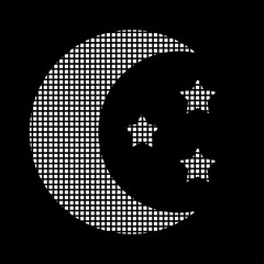 Canvas Print - Pixel Icon - Mond und Sterne - Schlaf