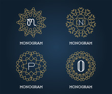 Set Of Monogram Design Template. Letter Vector Illustration Premium Elegant Quality. Collection Pack.