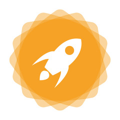 Sticker - App Icon gelb - Rakete - Start