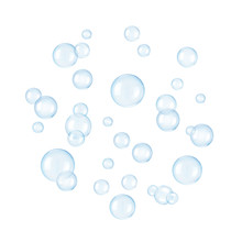 Soap Bubbles On A White Background