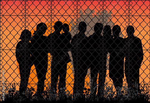 silhouette of refugees - Buy this stock vector and explore similar ...