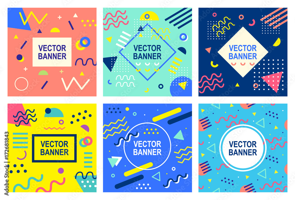 Printed Kitchen Splashbacks Memphis Style Banner Templates