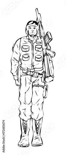 Army Drawing Cartoon - Drawing for Kids & Adult