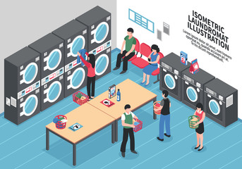 Wall Mural - Laundry Isometric Concept