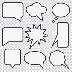 Wall Mural - Speech bubble set. Elements for design comic strip. Vector illustration.