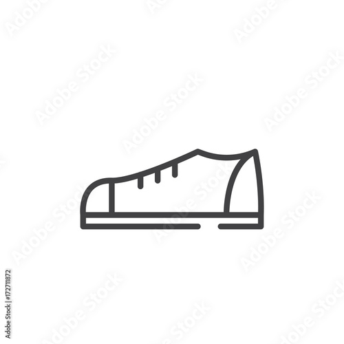 Shoes line icon, outline vector sign, linear style pictogram isolated on white. Symbol, logo ...