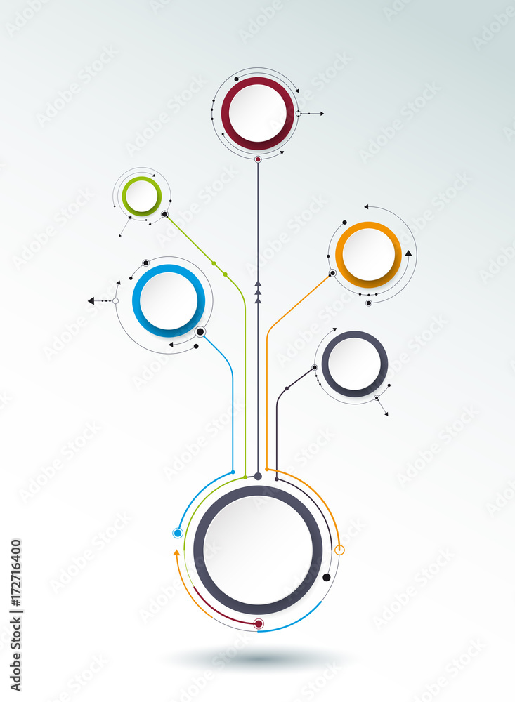 Vector de Stock Vector abstract molecules with 3D paper label ...
