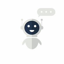 Chat Bot Icon With Speech Bubble. Virtual Assistant For Website. Chat Bot Concept For Customer Sevice