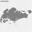 High quality map singapore with borders of regions