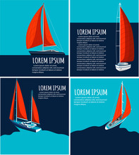 Yacht Club Flyer Design With Sail Boat