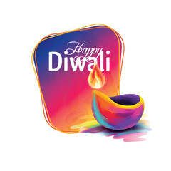 Canvas Print - Vector happy diwali