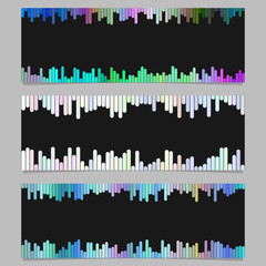 Wall Mural - colorful banner background design set - horizontal vector graphics from rounded vertical stripes on 