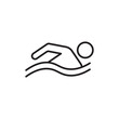 thin line swimming icon on white background