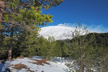 Wall Mural - Winter Volcano Etna, Sicily