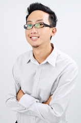 Poster - Portrait of Asian office boy