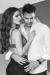 © Natalia Chircova - Fashion portrait of a beautiful sexy couple. Black and white image