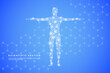 Abstract human body with molecules DNA. Medicine, science and technology concept. Vector illustration.